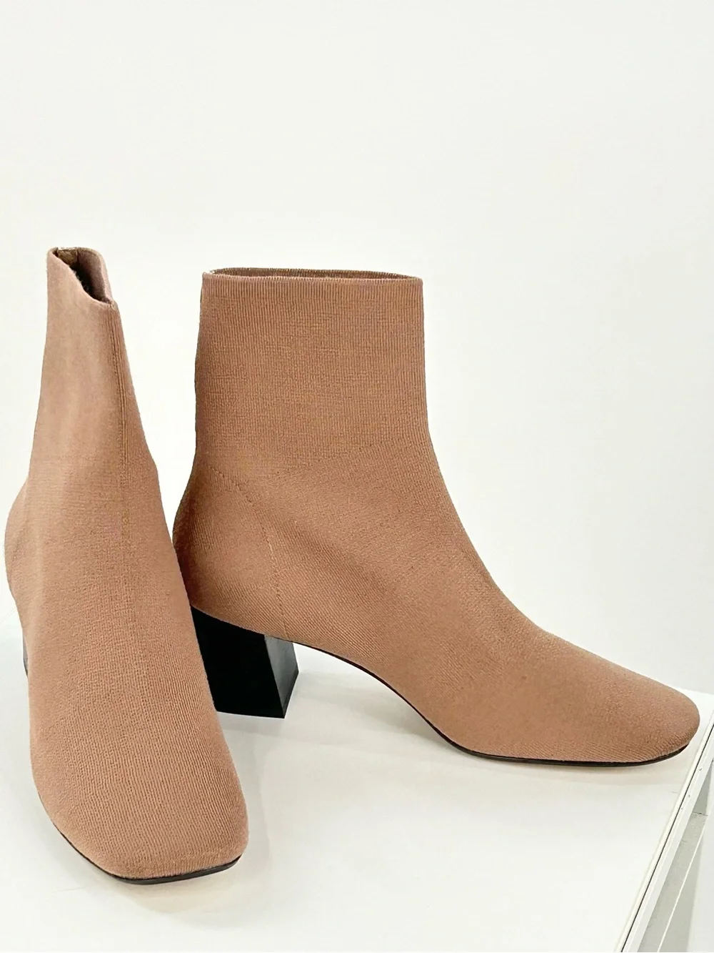 Everlane The Glove Boot ReKnit Toffee Tan Size 11 NWOB Sock Block Heel